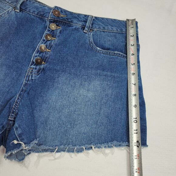REWASH Denim Shorts Womens Size 12 Super High Rise Wedgie Button Fly Cutoff - Picture 9 of 13